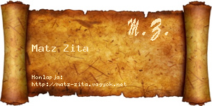 Matz Zita névjegykártya